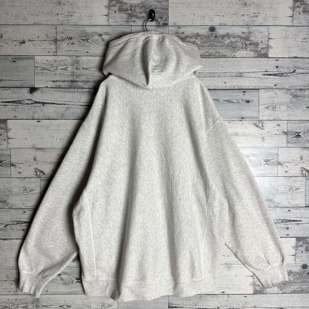 【希少XLサイズ】 シュプリーム ☆ ハート刺繍アーチロゴ入りパーカー　グレー