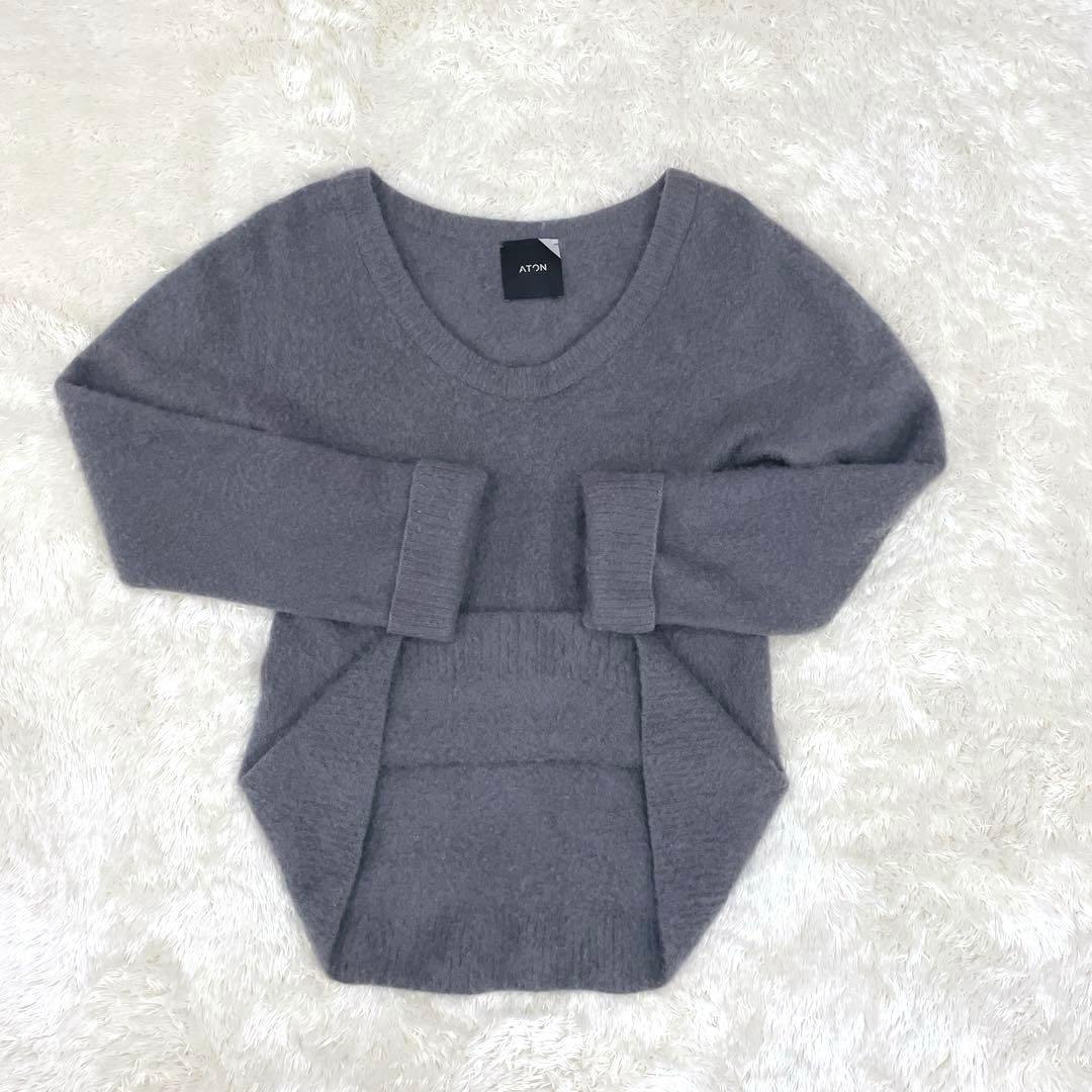 ATON ファーカシミヤ100% クルーネック ニット ATON ファーカシミヤ100% クルーネック ニット