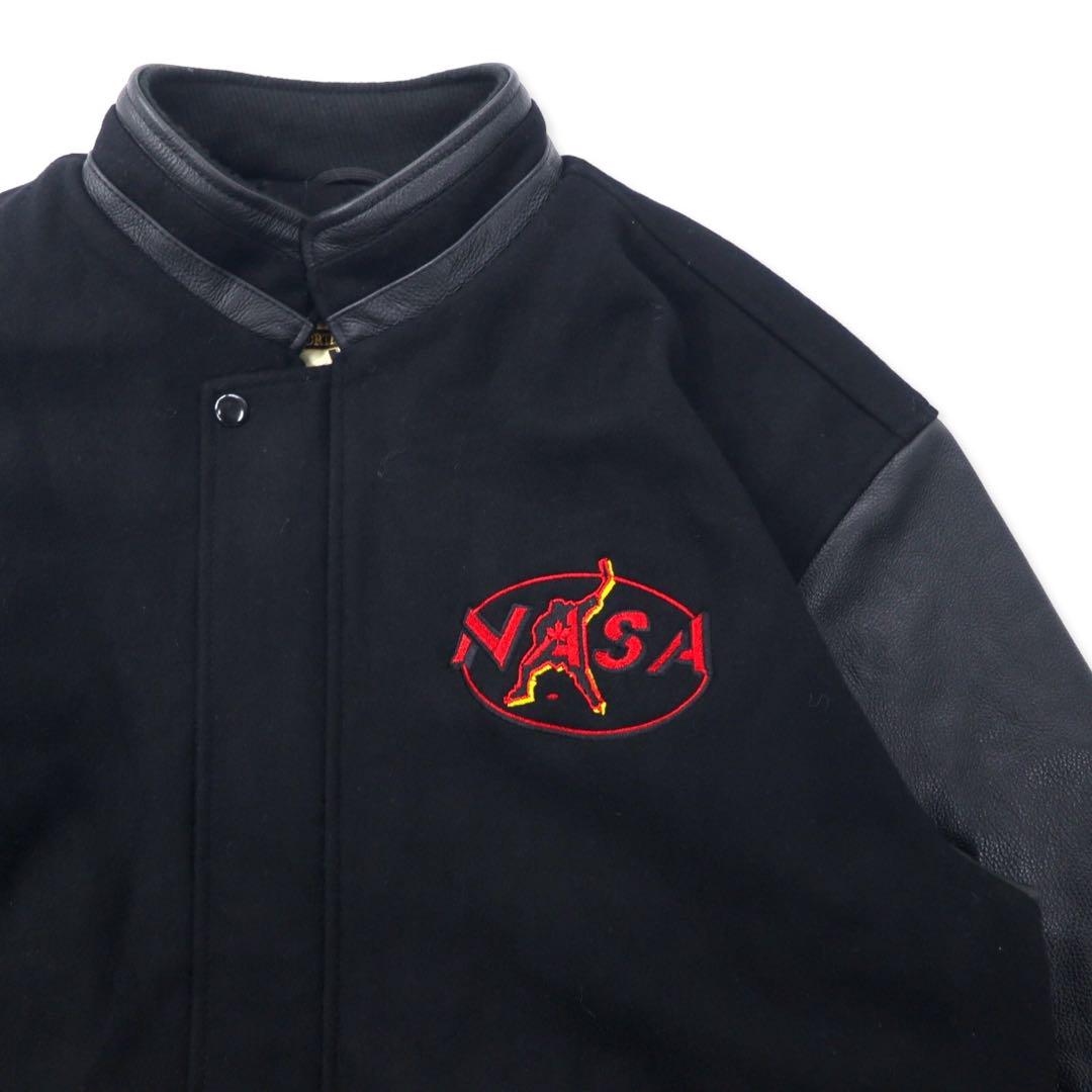 NORTH END カナダ製 90年代 袖レザー スタジャン XL ブラック