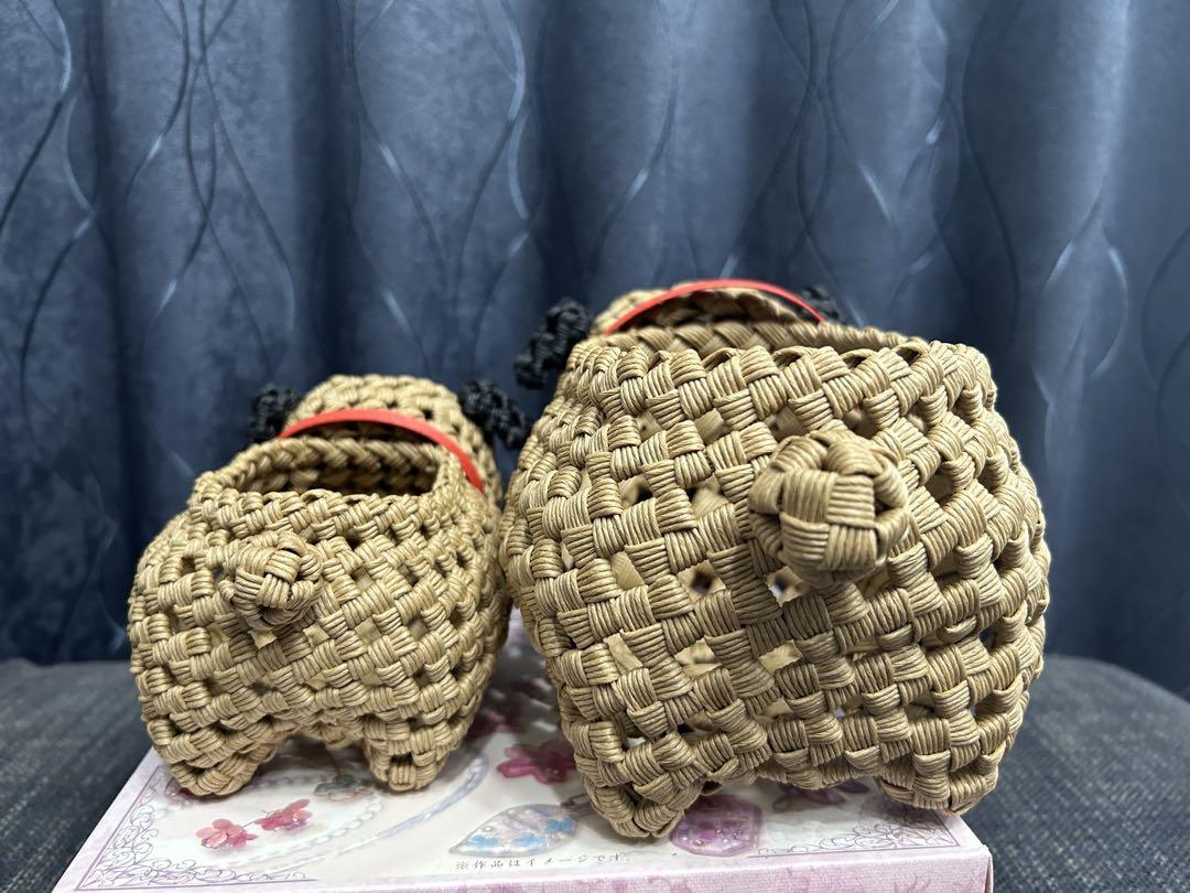 パグ犬 エコクラフト クラフトバンド 小物入れ - メルカリ