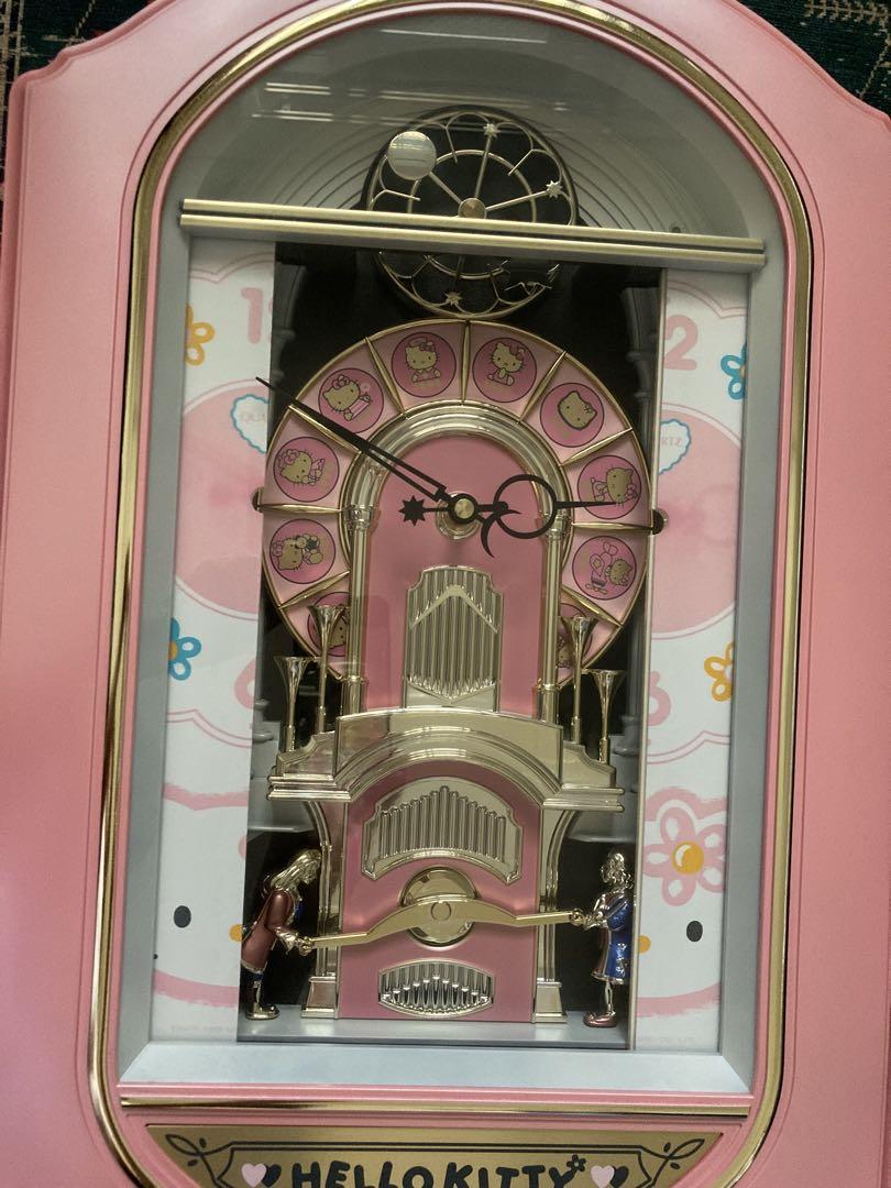 骨董品　レア　HELLO KITTY 大きいからくり時計 ピンク　キティ 骨董品 レアHELLO KITTY キャラクターからくり時計 ピンク