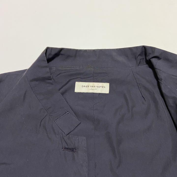 DRIES ノーカラーコート M 2way fIZBw-m52707664019 VAN NOTEN ネイビー 2022国産