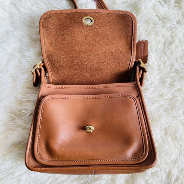 【美品】オールドコーチ ショルダーバッグ 茶 9061 ターンロック アメリカ製