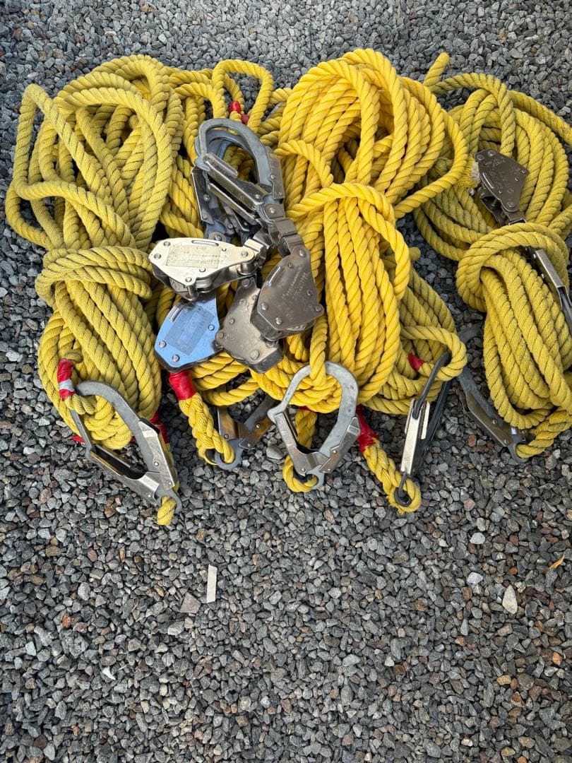 親綱15m 4本セット緊張器付き傷や汚れあり