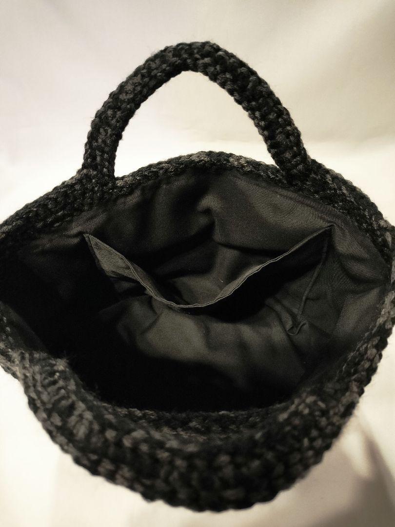 【くーしゃん】ハンドメイド ぞうさん模様 毛糸バッグ