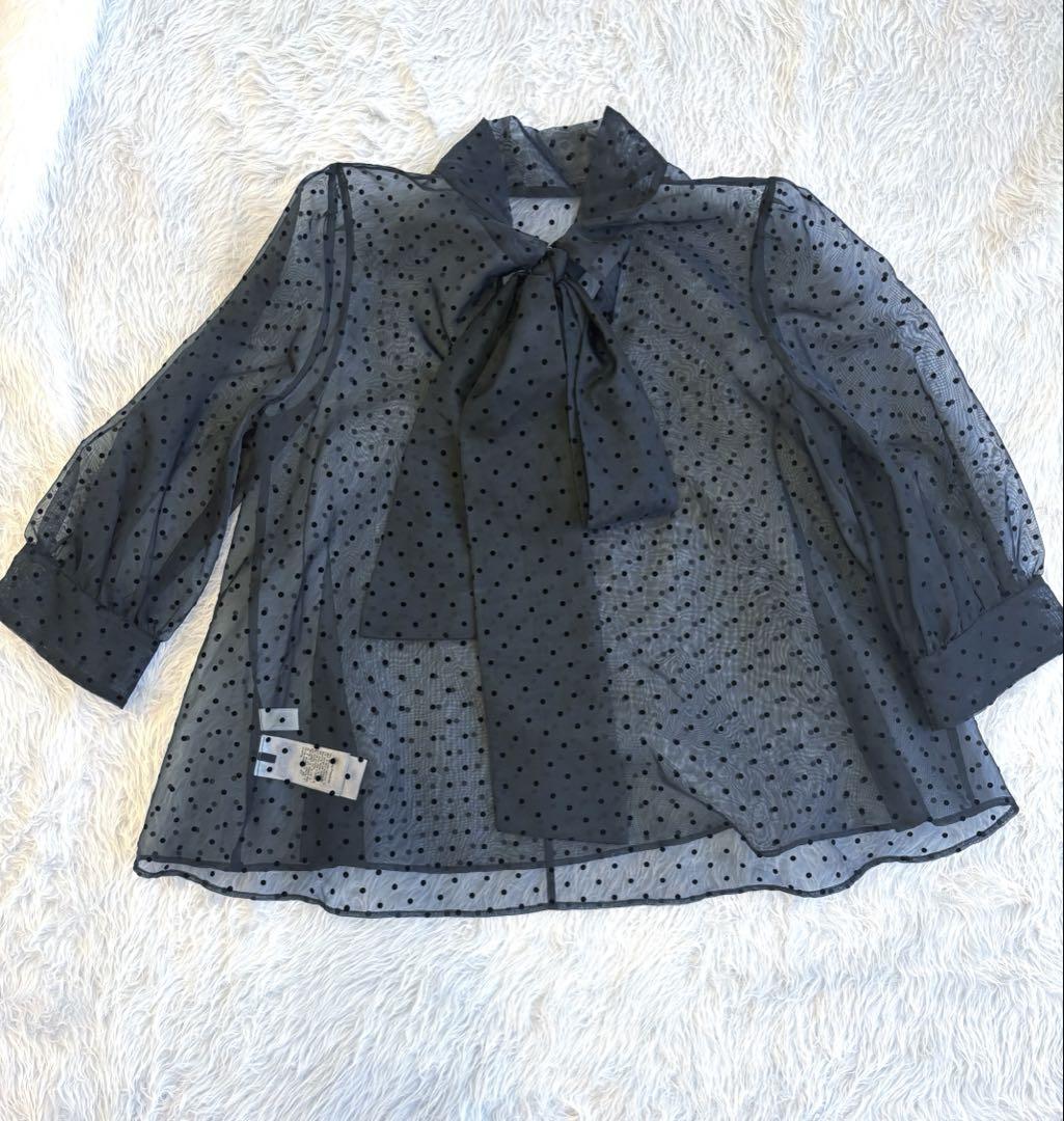CELFORD ドットフロッキーブラウス 36 BLK - メルカリ