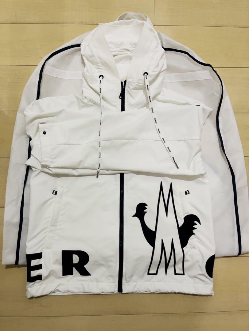 『美品』MONCLER ホワイト ナイロンジャケット フード付き