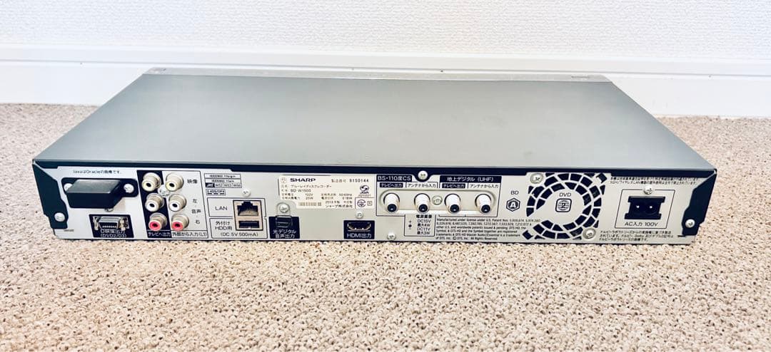 SHARP BD-W1500 ブルーレイディスクレコーダー　リモコン付き