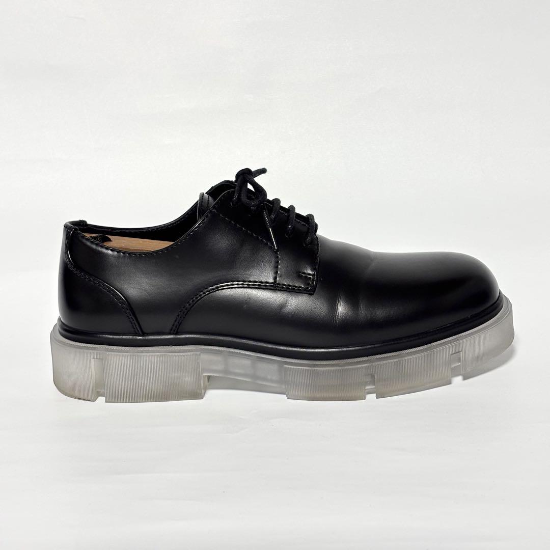 ZARA プレーントゥ シアー チャンキーソール シューズ ブラック J1860