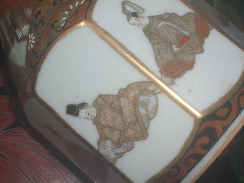 ◆ 見応えあり！豪華 赤絵金彩色絵 時代紋様 徳利 ２本 酒器 古九谷◇