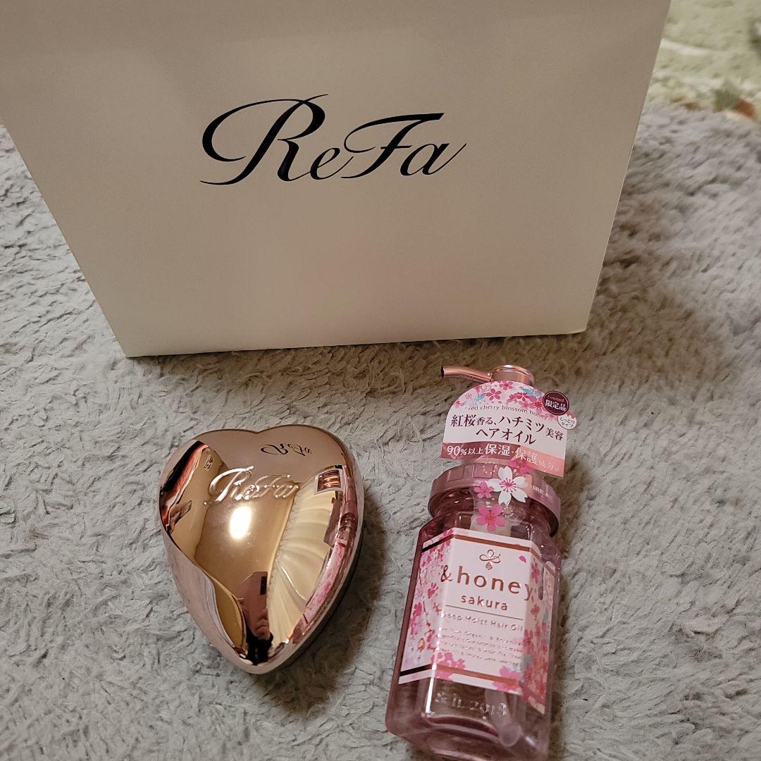 ReFa ハート型ブラシ &リファの紙袋& honey sakura ヘアオイル
