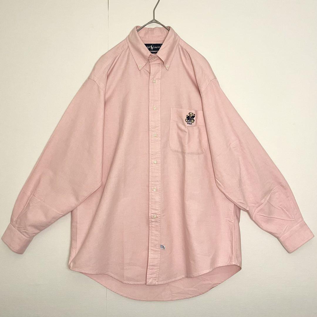 【未使用ほぼ新品に近い★希少90s】ポロベア ボタンダウンシャツ★ラルフローレン