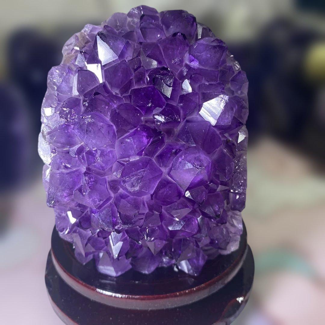 上ウルグアイ産A A A級超大体アメジストクラスター幸運水晶絶品超濃い超美しい