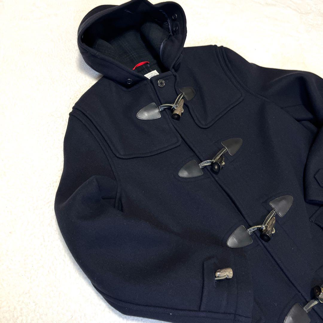ジェイプレス ダッフルコート カシミヤ ロング トグル チェック ネイビー XL