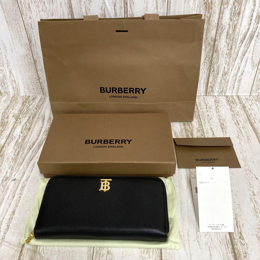 so-1624) BURBERRY ラウンドファスナー 長財布 ロングウォレット