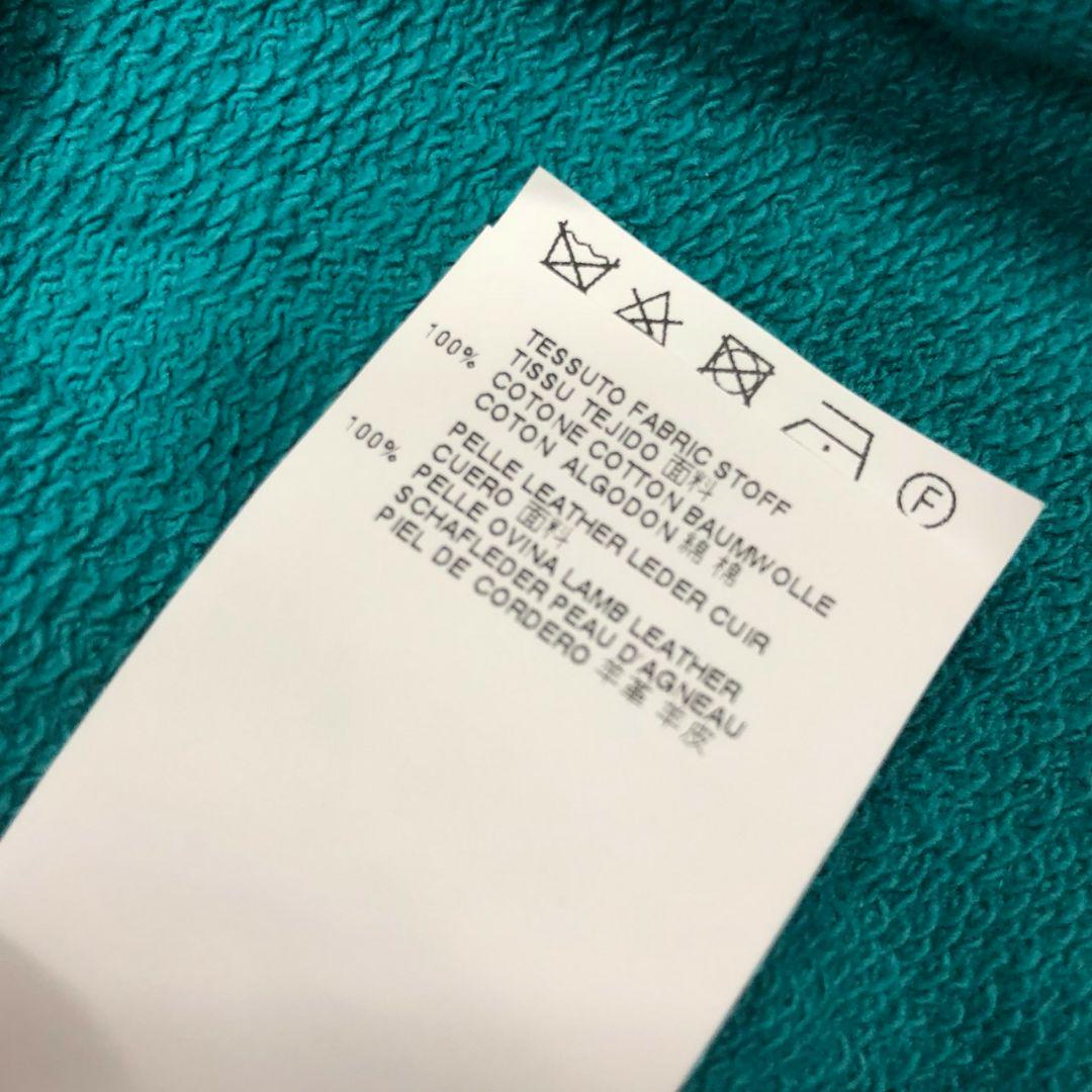 マルタンマルジェラ MM6 ターコイズ 緑 カラー レザー 切替