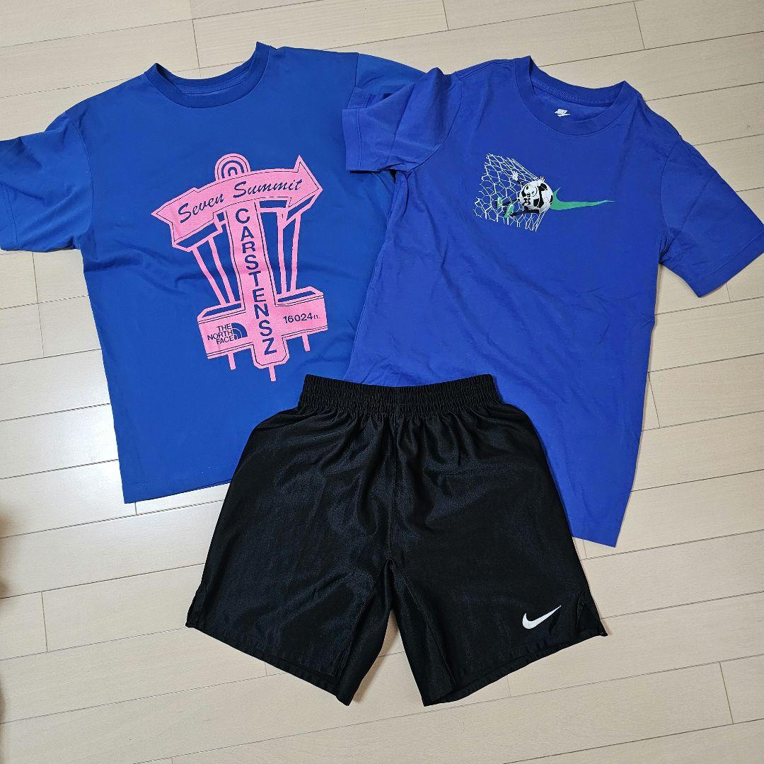 ノースフェイス　ナイキ　Tシャツ　サッカーパンツセット