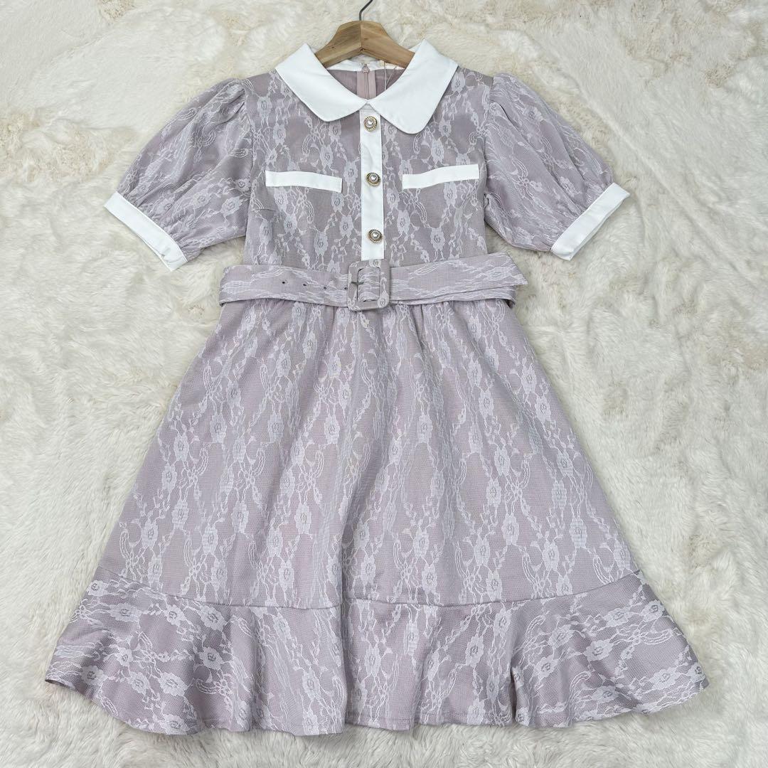 ✨希少✨evelyn レースフレアワンピース ピンク 半袖 量産型