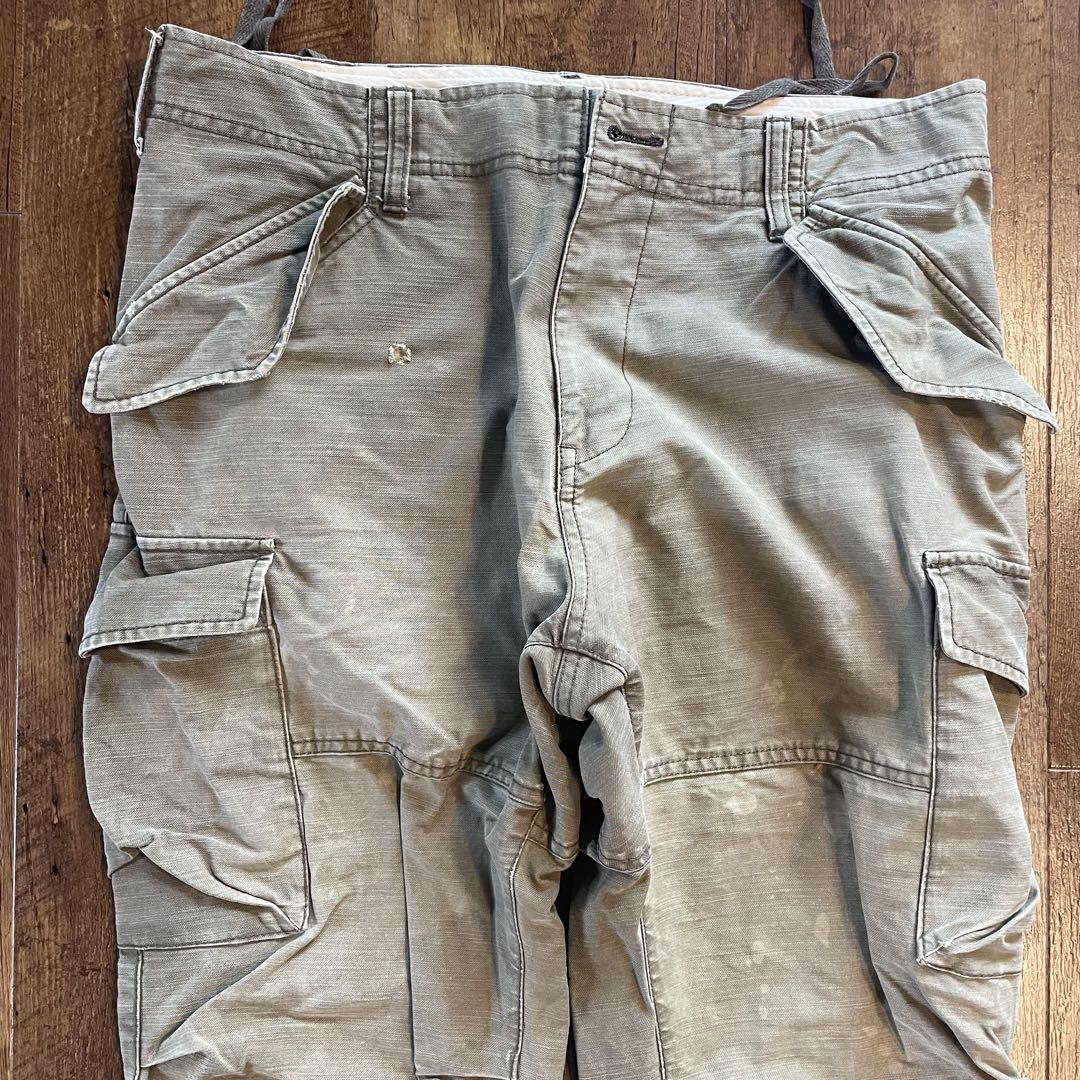 希少　90s vintage 2Way カーゴパンツ ワークパンツ　ベージュ 90s militaryギミックカーゴパンツベージュペイントパンツメンズ