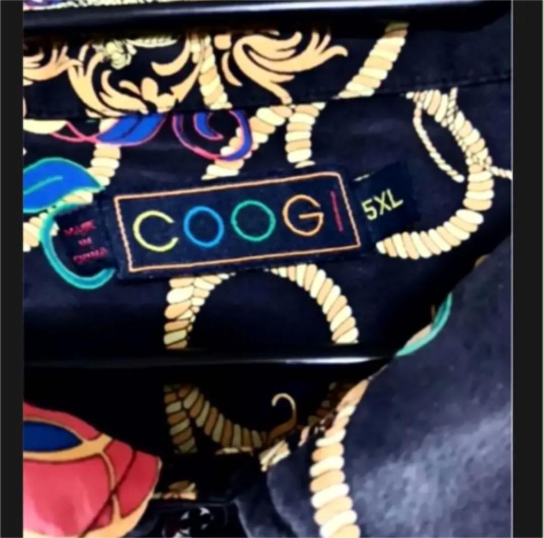 COOGI ビッグ柄シャツ 着丈94肩幅68身幅76