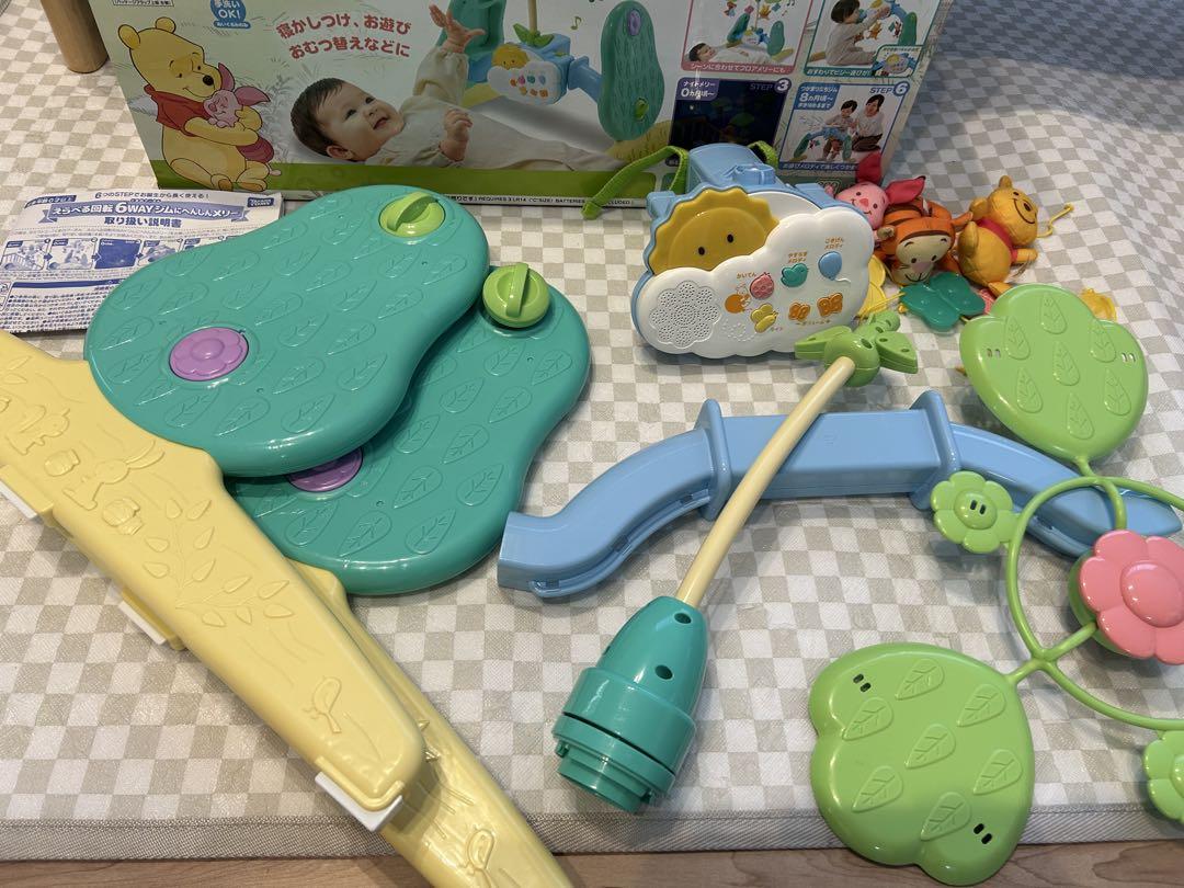 プーさん　6WAYメリー　動作確認済み　(りんごとりのみ欠品)