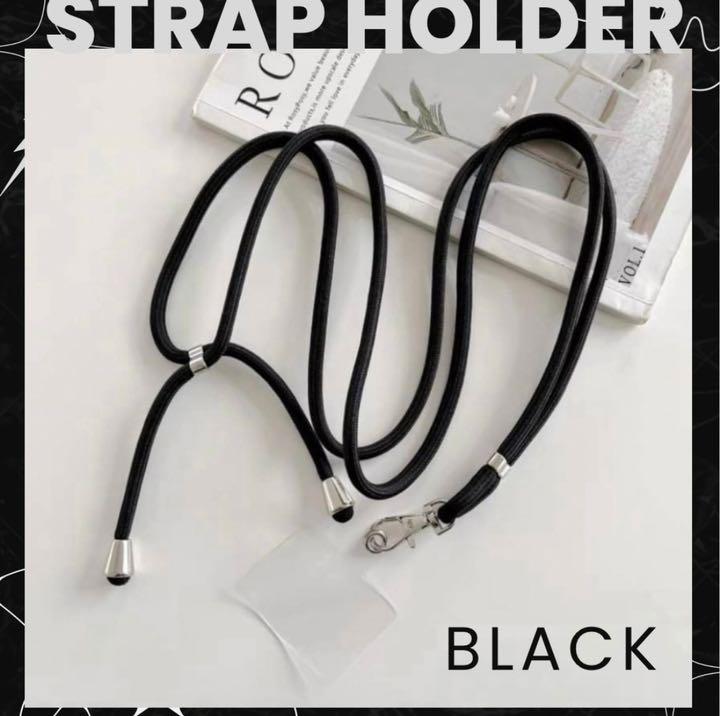 ストラップホルダー ブラック スマホストラップ ストラップ ショルダー 韓国