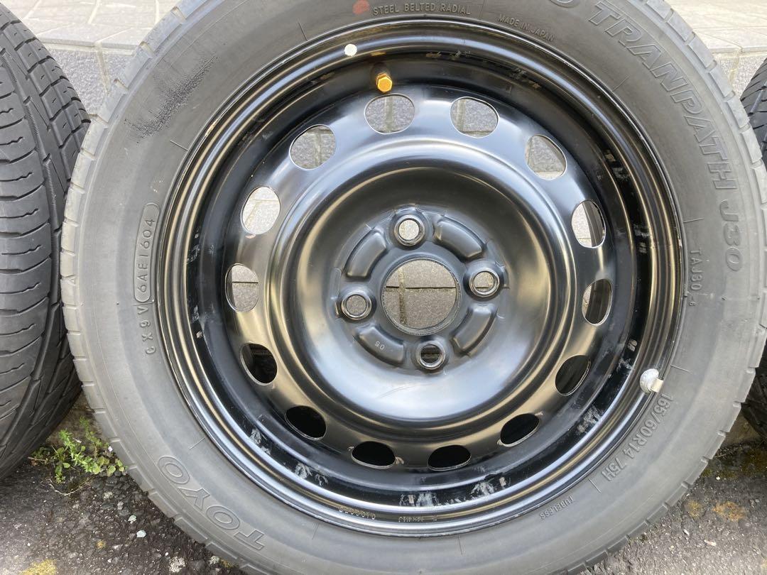 送料込み 14インチ 鉄チン 鉄ホイール 165/60R14