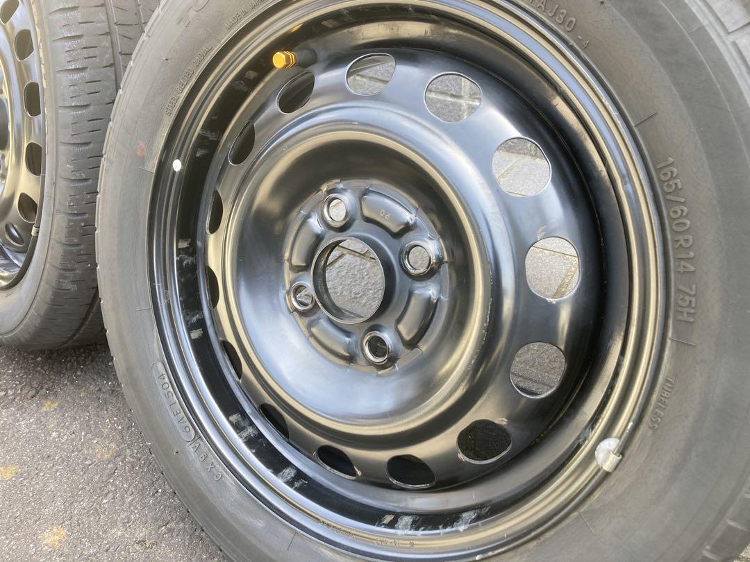 送料込み 14インチ 鉄チン 鉄ホイール 165/60R14