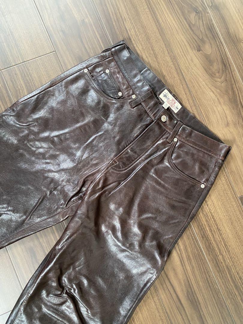 Stussy NEW CLASSIC JEAN LEATHER ダークブラウン