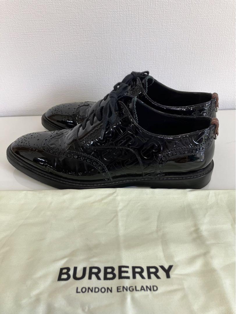burberry バーバリー　TB ロゴ　ドレスシューズ　革靴　メンズ　パテント