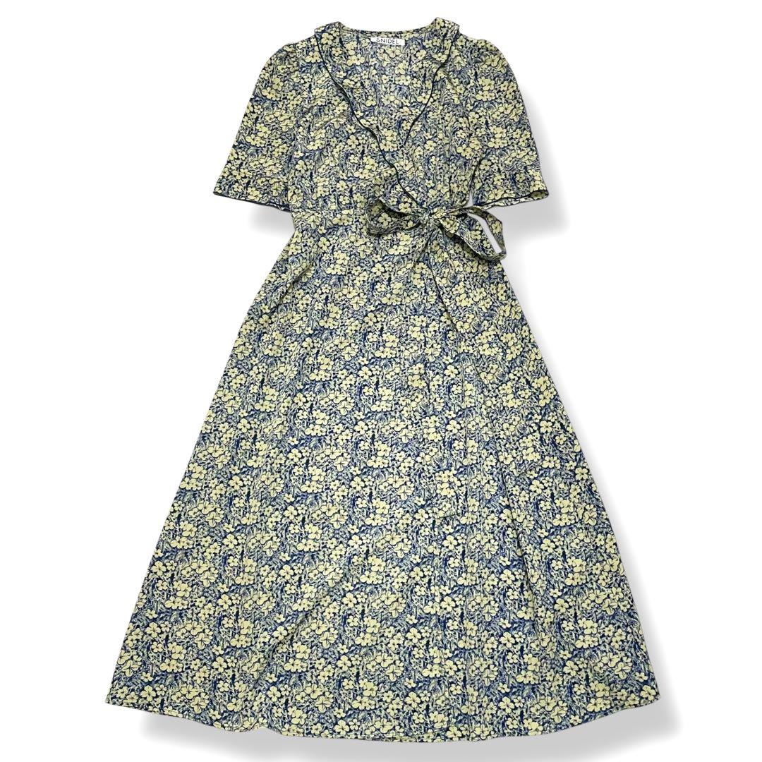 新品snidel home スナイデルホーム カシュクールワンピース 花柄 スナイデル SNIDEL カシュクール 花柄 プリント ワンピース 0
