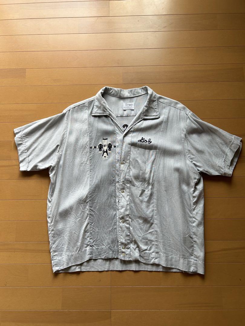50s〜60s レーヨン　ボーリングシャツ　NATNAST オープンカラー 50s 60s NATNAST rayon ボーリングシャツ レーヨンギャバ - メルカリ