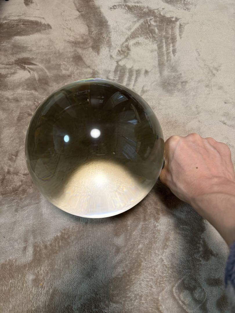 水晶玉骨董品ダイヤモンド金占い師直径65cm 重さ4キロオーバー