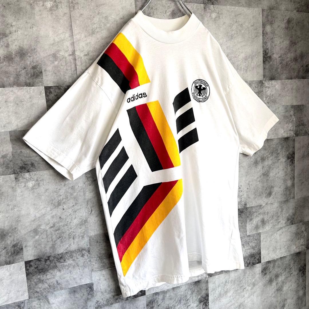 レア】アディダス ドイツ代表 ロゴ刺繍 万国旗 Tシャツ ビンテージ
