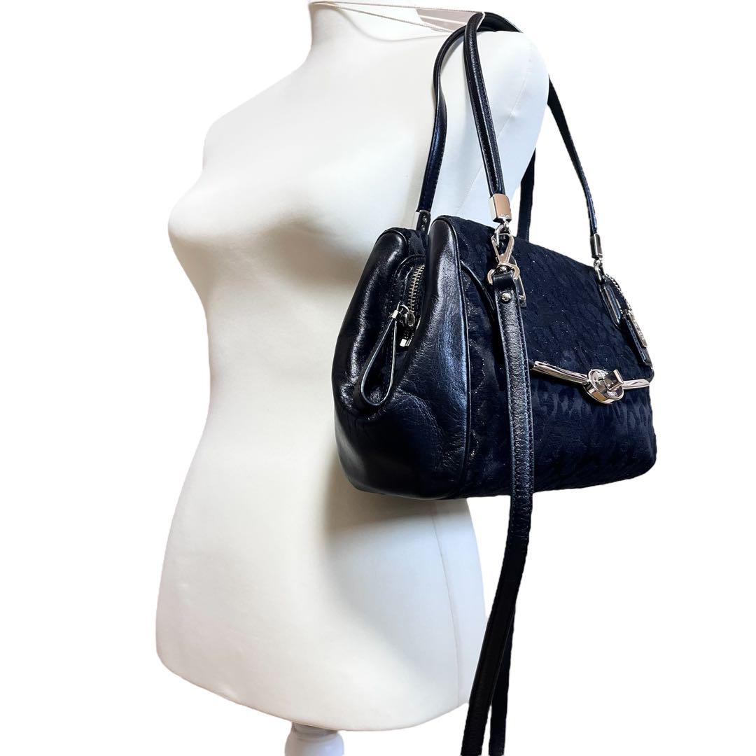 COACH コーチ ハンドバッグ 2way マディソン ギャザー 黒 U5