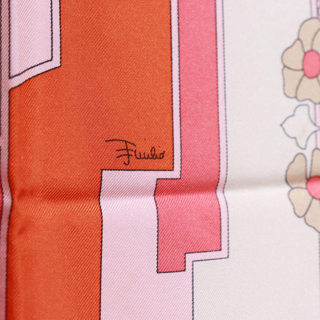 EMILIO PUCCI エミリオプッチ シルクスカーフ ピンク 総柄 シミ