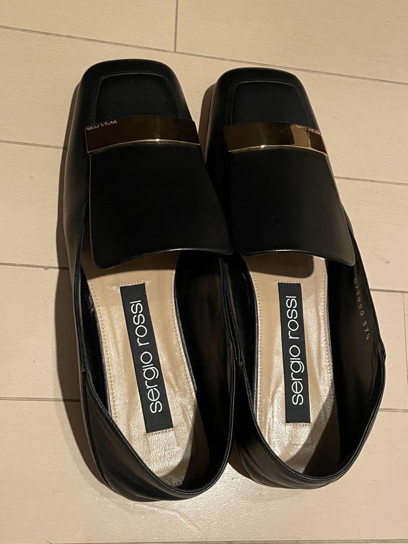 【美品】Sergio Rossi ブラック スリッポン SR1 37 1/2