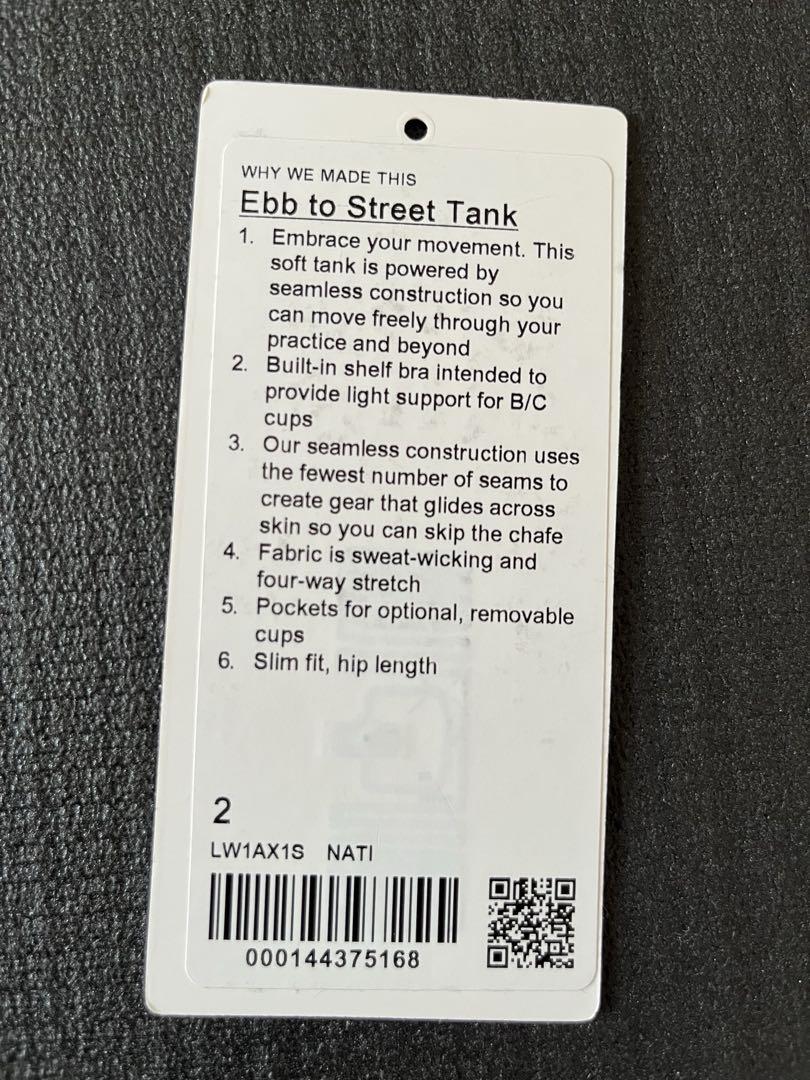 lululemon Ebb to Street タンクトップ サイズ2
