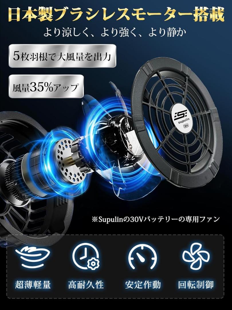 空調作業服用⚡️ファンバッテリーセット 30V 24000mAh 4段階風量調節