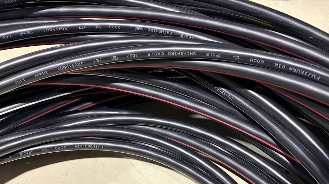 電線① 38sq 15m CVT 600V フジクラ ケーブル