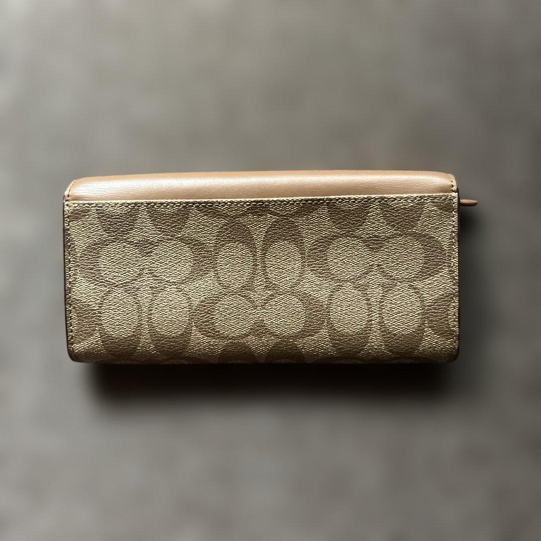 コーチ COACH 財布 長財布 二つ折り （ベージュ） -アウトレット
