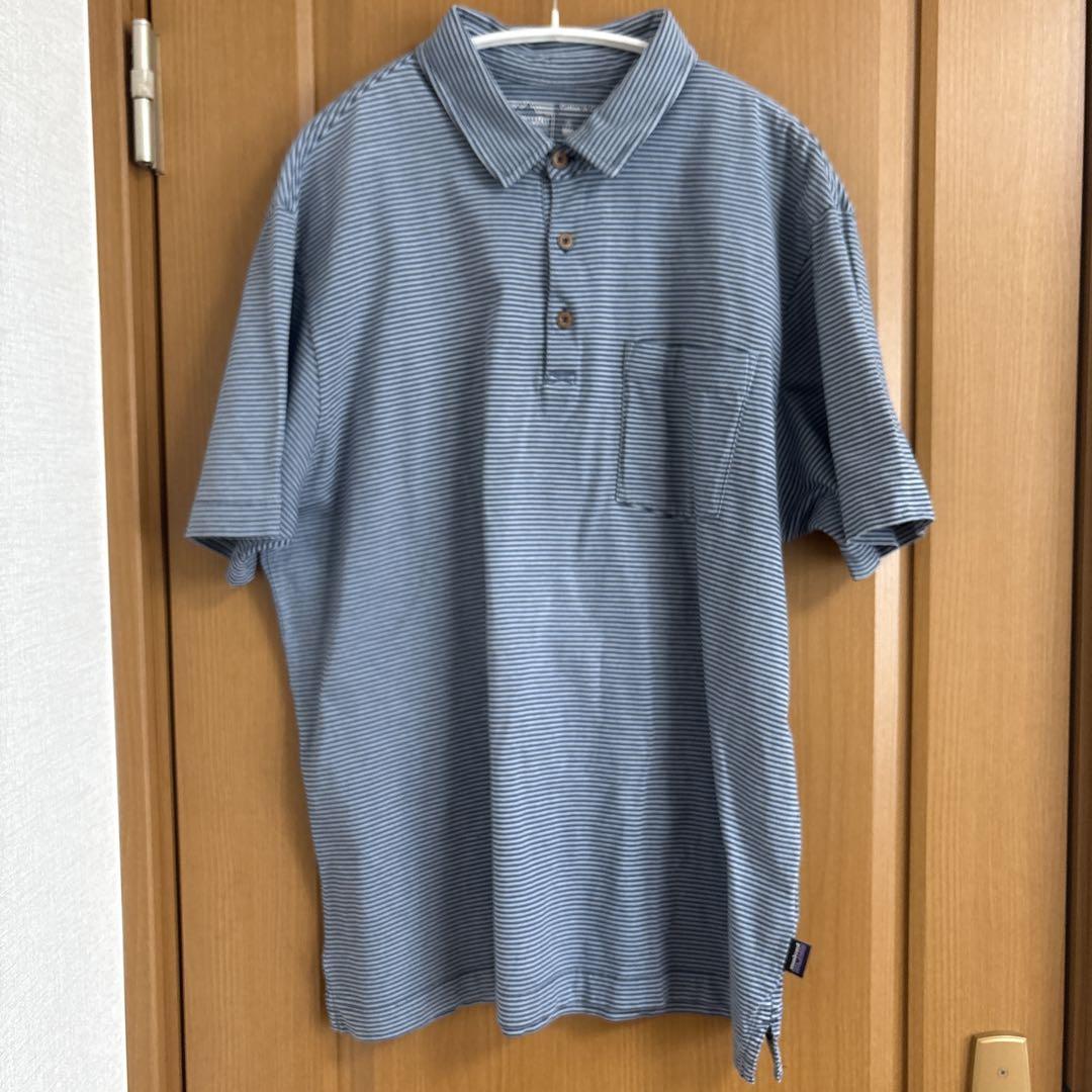 patagonia ストライプ ポロシャツ Lサイズ - メルカリ