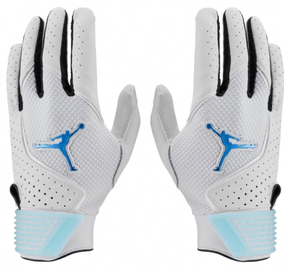 サイズM Jordan バッティング用手袋 ホワイト/ブルー 新品未開封