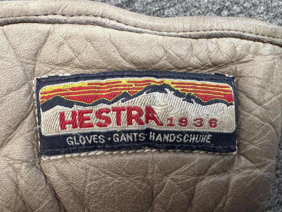 Hestra レザー ミトン グレー/ベージュ
