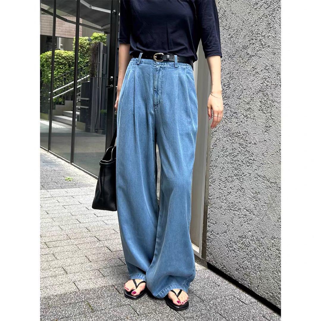 新品タグ付き　LEDENIM TUCK TROUSER SLOBE IENA SLOBE IENA｜《WEB限定/追加4予約》LEDENIM TUCK TROUSER