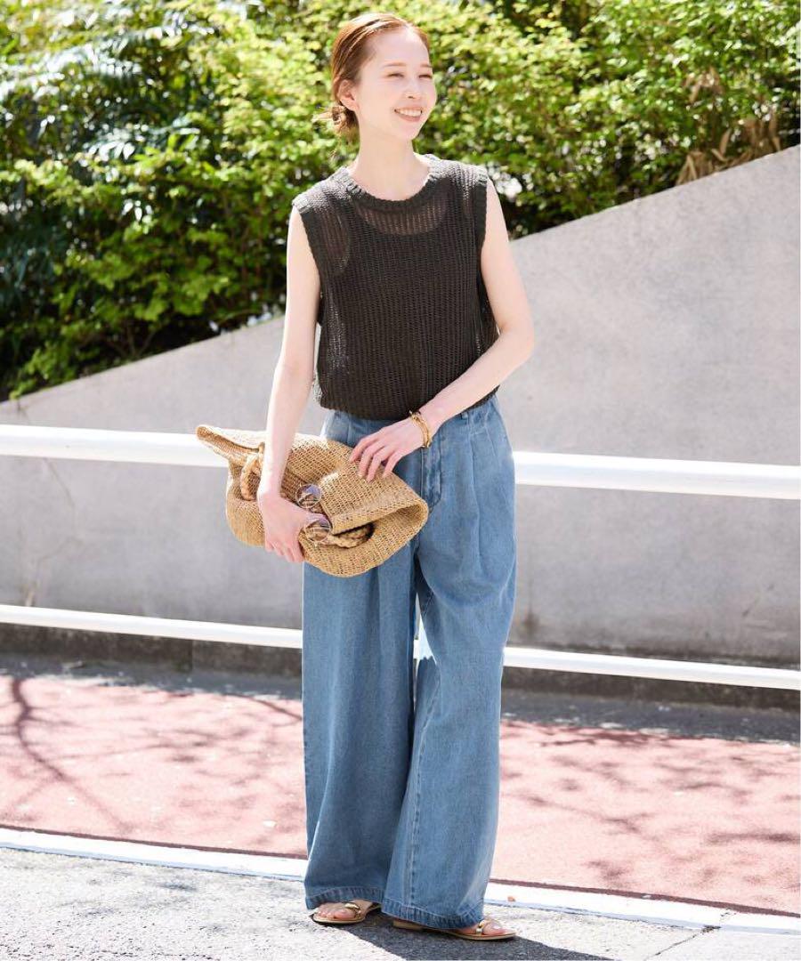 【新品未使用】SLOBE IENA LEDENIM TUCK TROUSER38 LEDENIM TUCK TROUSER SLOBE IENA 38