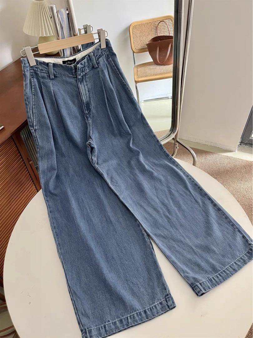 【新品未使用】SLOBE IENA LEDENIM TUCK TROUSER38 SLOBE IENA｜《WEB限定/追加4予約》LEDENIM TUCK TROUSER
