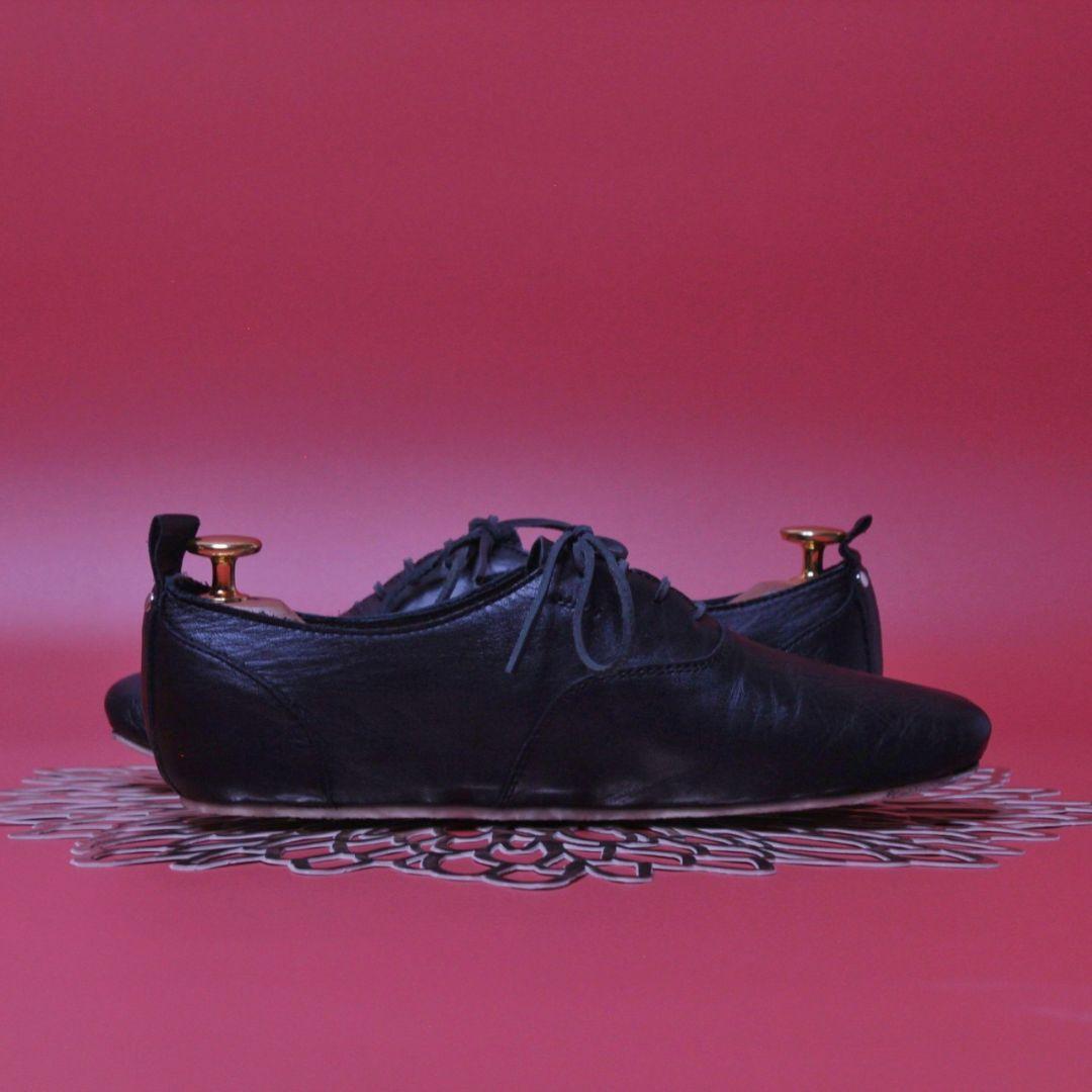 Comme des garçons バレエシューズ ブラック レザー フラット