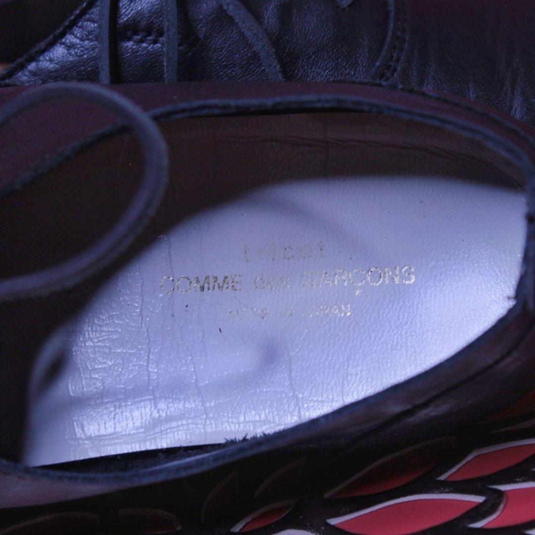 Comme des garçons バレエシューズ ブラック レザー フラット
