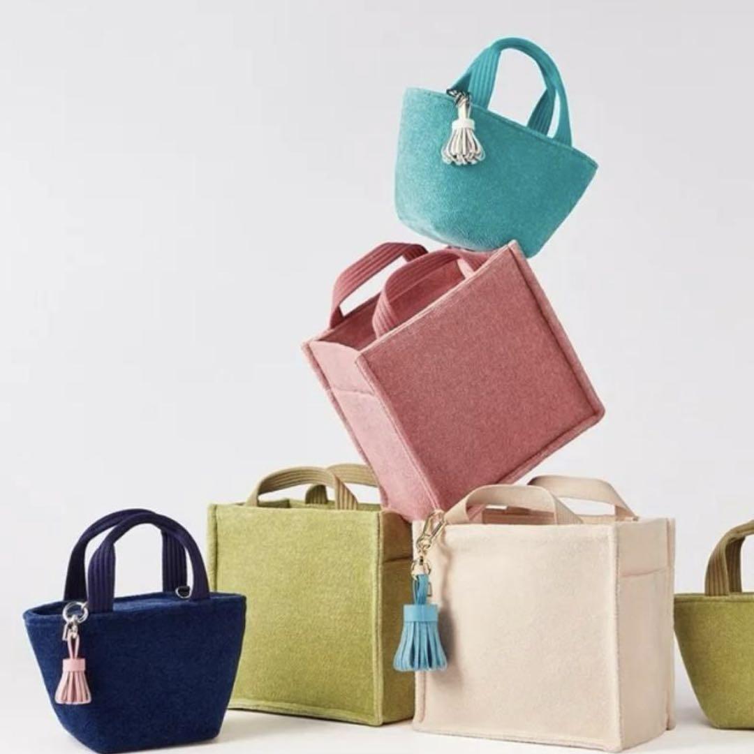 美品 FEILER ユニカラー ミニ 舟形 トート バッグ イエロー 無地